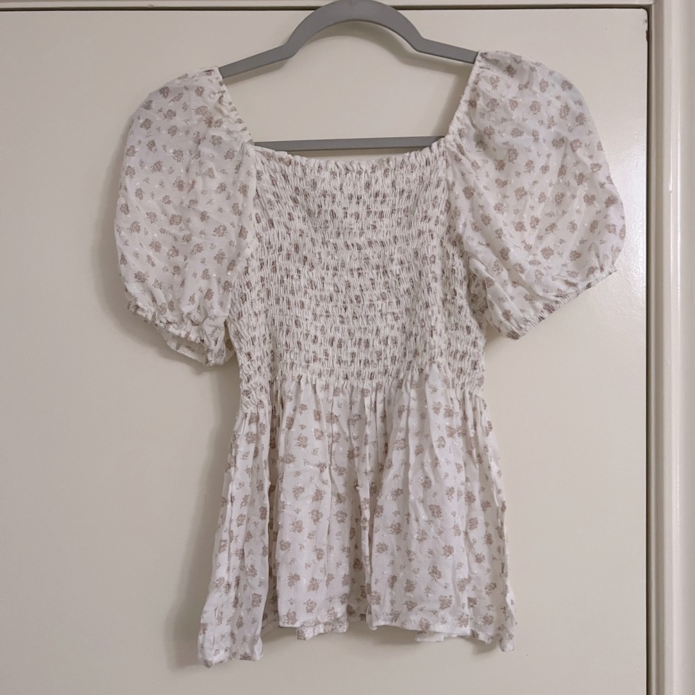 Altar’d State Smocked Puff Sleeve Top